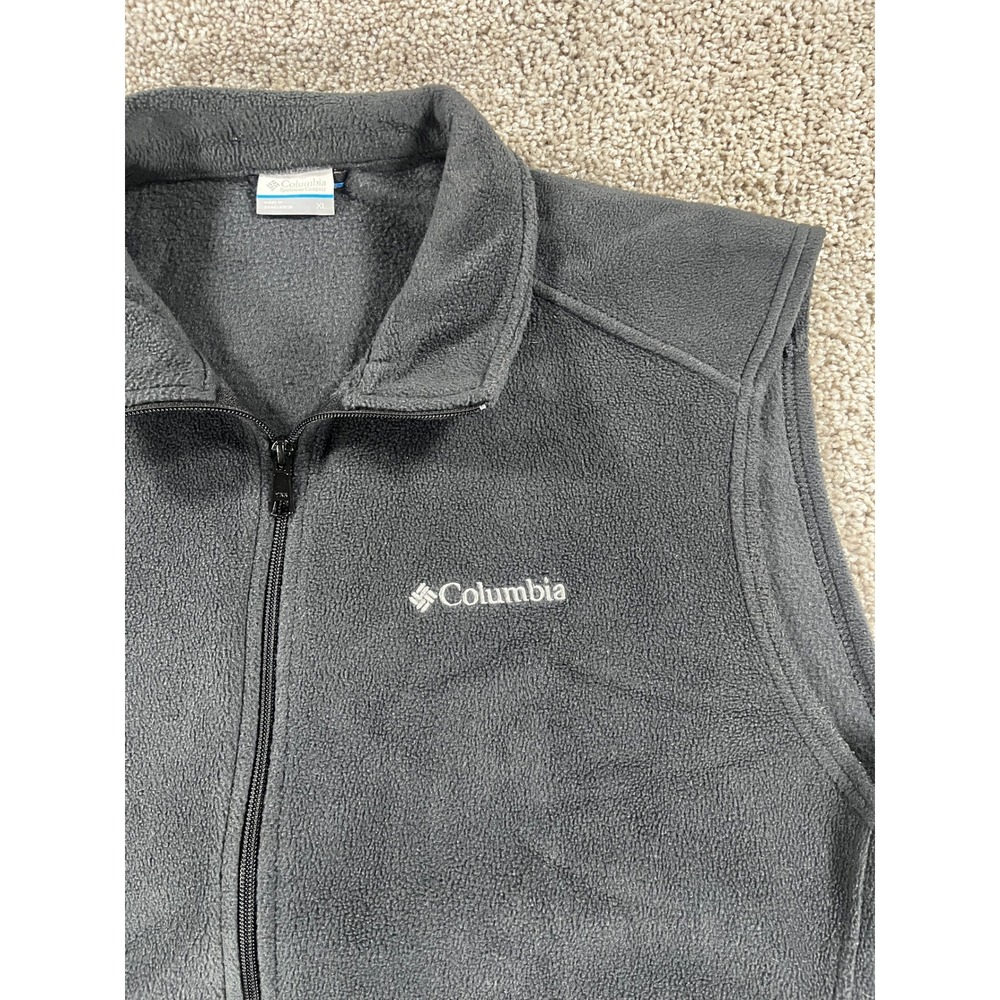 Columbia Mens Fleece Vest Charcoal Gray Full Zip Sleeveless Jacket XL RN69724 - Picture 3 of 6